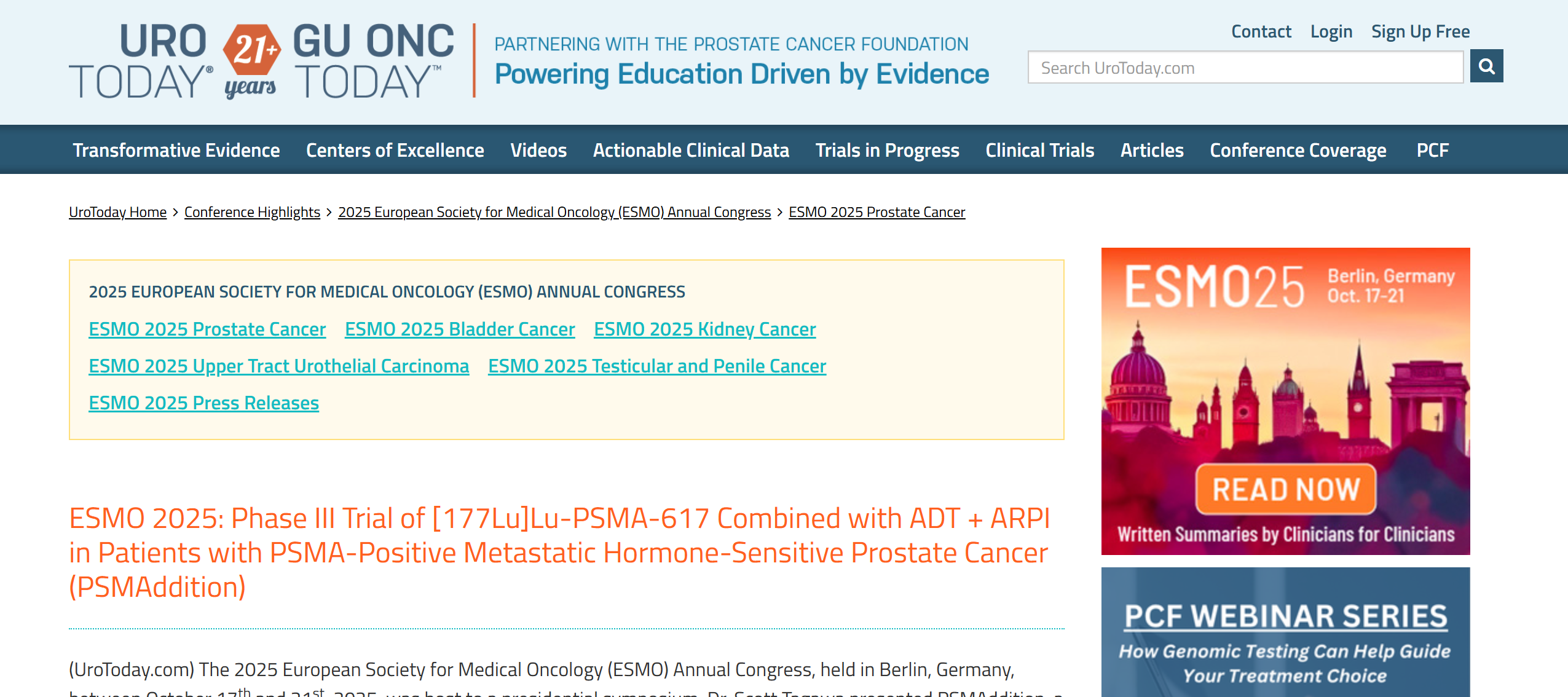 PSMAddition試驗：放射性配體療法在荷爾蒙敏感轉移性攝護腺癌中的突破